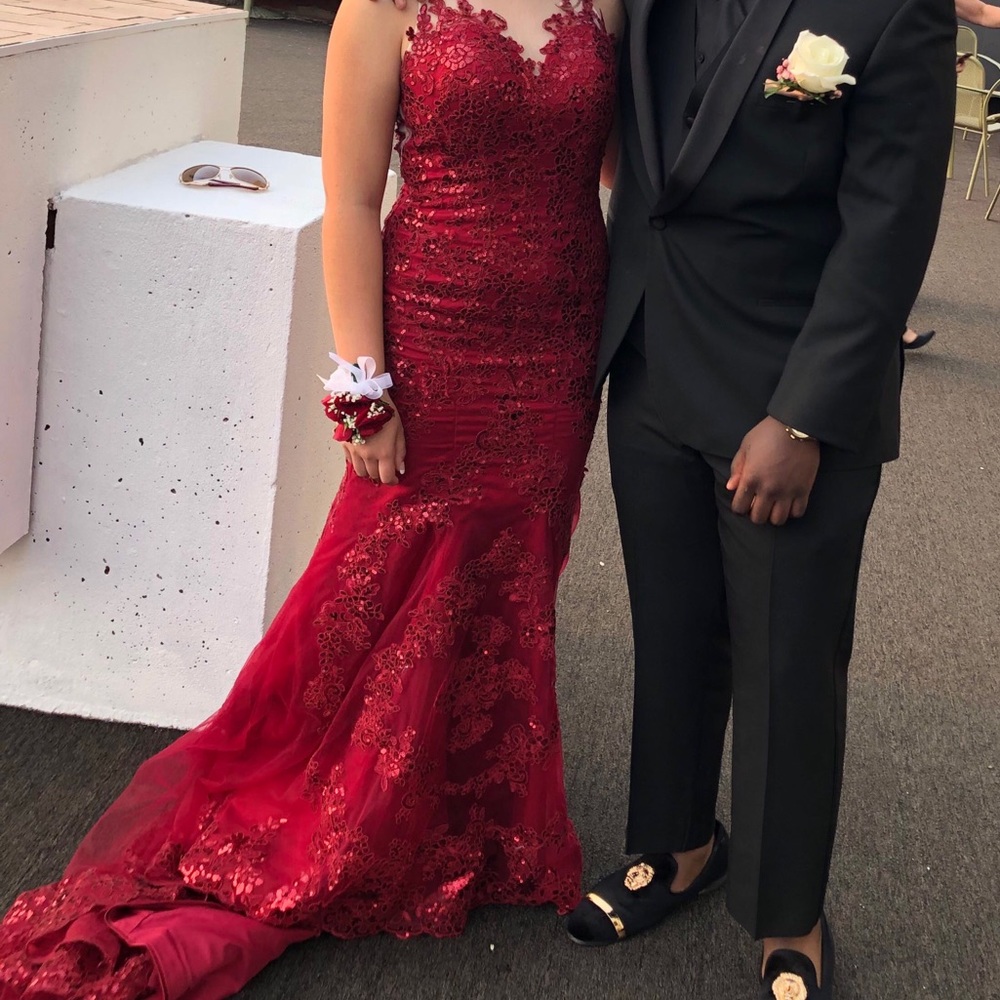 Red mermaid dress